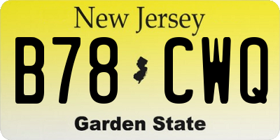 NJ license plate B78CWQ