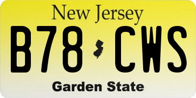 NJ license plate B78CWS