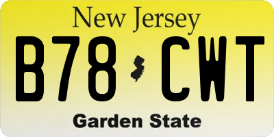 NJ license plate B78CWT