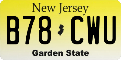NJ license plate B78CWU