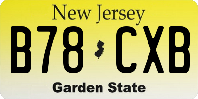 NJ license plate B78CXB