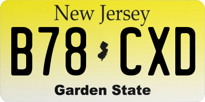 NJ license plate B78CXD