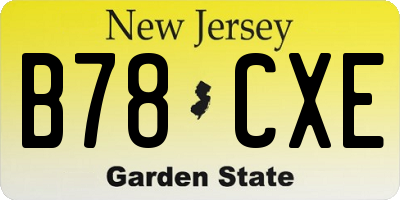 NJ license plate B78CXE