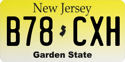 NJ license plate B78CXH