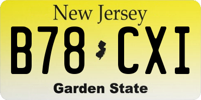NJ license plate B78CXI