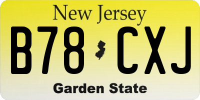 NJ license plate B78CXJ