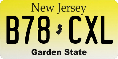 NJ license plate B78CXL