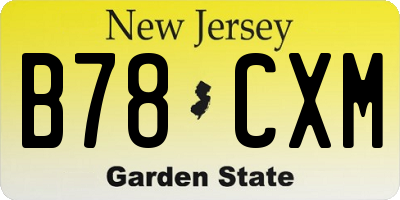 NJ license plate B78CXM