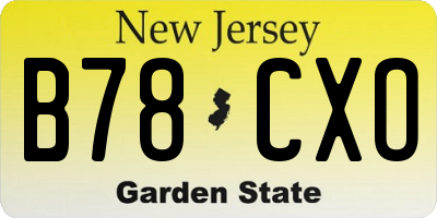 NJ license plate B78CXO