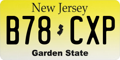 NJ license plate B78CXP