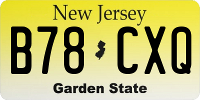 NJ license plate B78CXQ