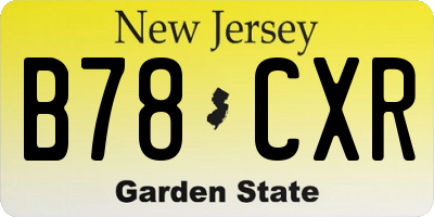 NJ license plate B78CXR