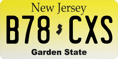 NJ license plate B78CXS