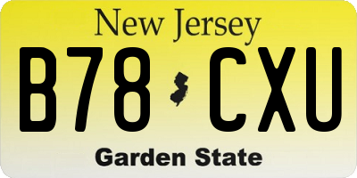 NJ license plate B78CXU