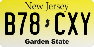 NJ license plate B78CXY