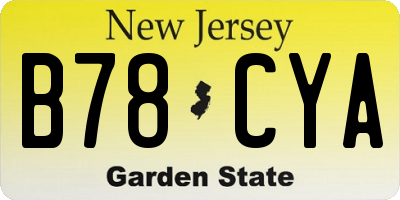 NJ license plate B78CYA