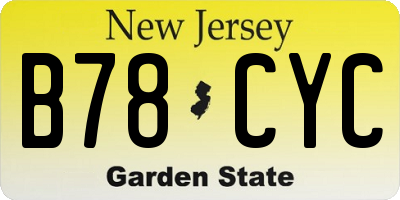 NJ license plate B78CYC