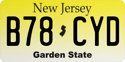 NJ license plate B78CYD