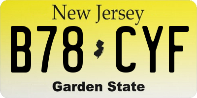 NJ license plate B78CYF