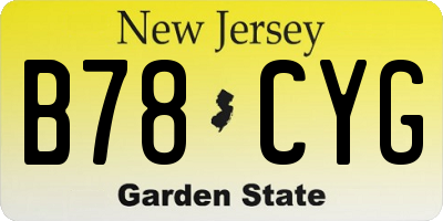 NJ license plate B78CYG