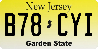 NJ license plate B78CYI