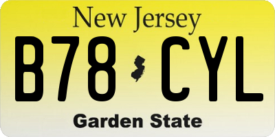 NJ license plate B78CYL
