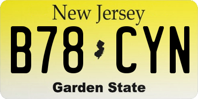 NJ license plate B78CYN