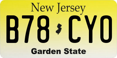 NJ license plate B78CYO