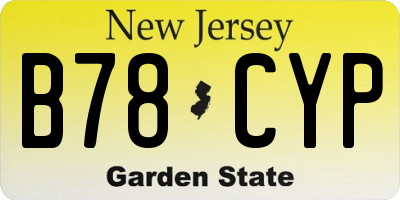 NJ license plate B78CYP
