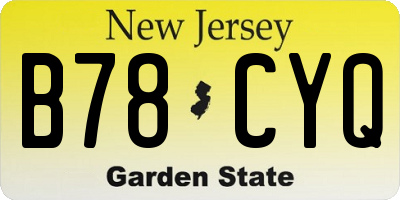 NJ license plate B78CYQ