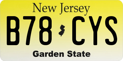 NJ license plate B78CYS