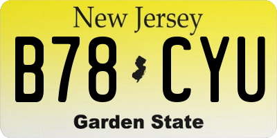 NJ license plate B78CYU