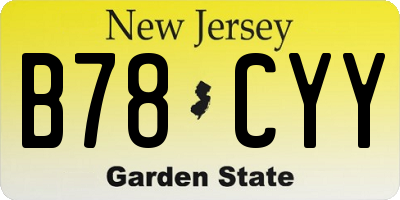 NJ license plate B78CYY