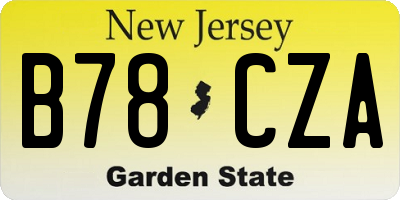 NJ license plate B78CZA
