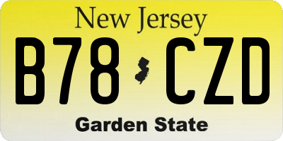 NJ license plate B78CZD