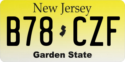 NJ license plate B78CZF