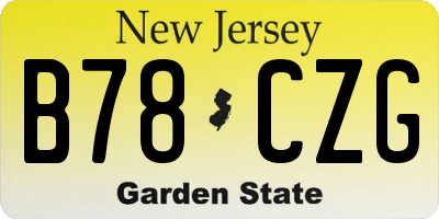 NJ license plate B78CZG