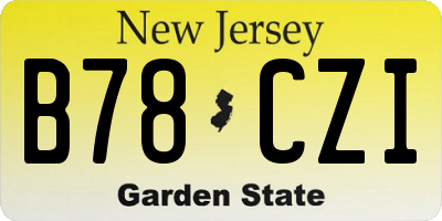 NJ license plate B78CZI