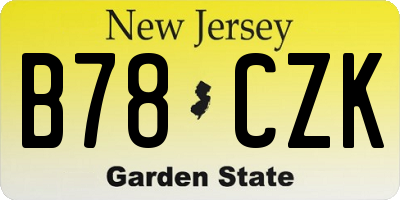 NJ license plate B78CZK