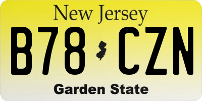 NJ license plate B78CZN