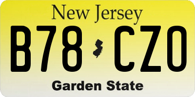 NJ license plate B78CZO