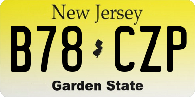 NJ license plate B78CZP