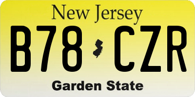 NJ license plate B78CZR