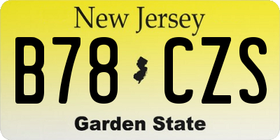 NJ license plate B78CZS