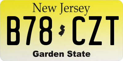 NJ license plate B78CZT