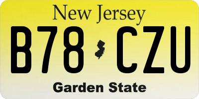 NJ license plate B78CZU