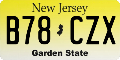 NJ license plate B78CZX