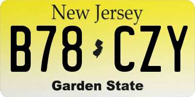 NJ license plate B78CZY