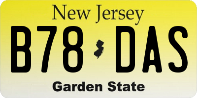 NJ license plate B78DAS