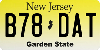 NJ license plate B78DAT